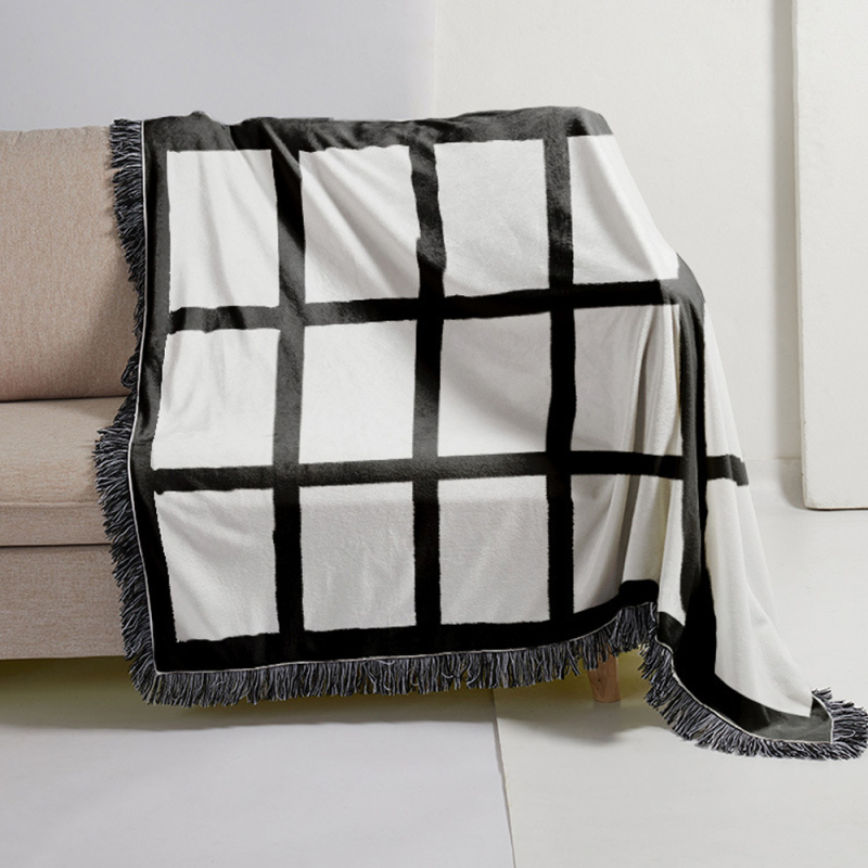 9 15 18 20 Grid Luxury Portable Flannel Sofa Travel Blankets Throws Blanket Airplane Fleece Blanket Bulk