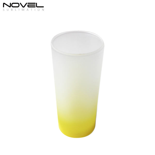 Sublimation Blank 3oz Color Short Glass Cup Frosted Glass Cup