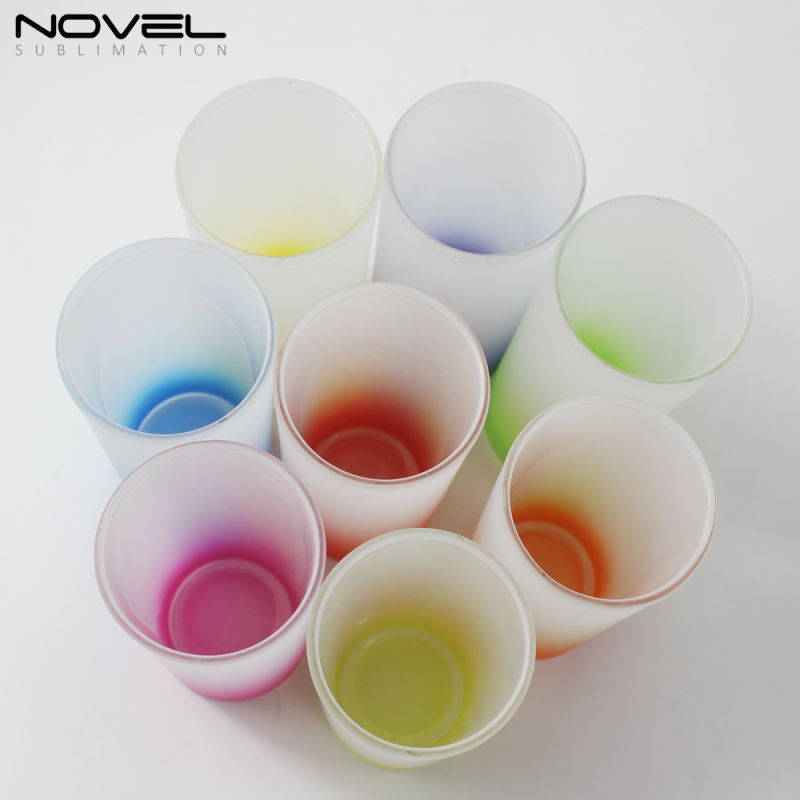 Sublimation Blank 3oz Color Short Glass Cup Frosted Glass Cup