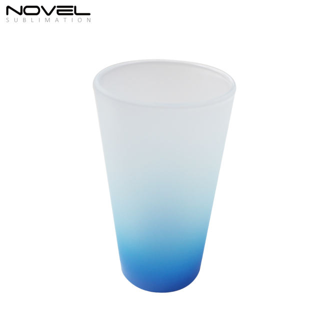 Sublimation Blank 17oz Color Conic Glass Mug Frosted Glass Mug