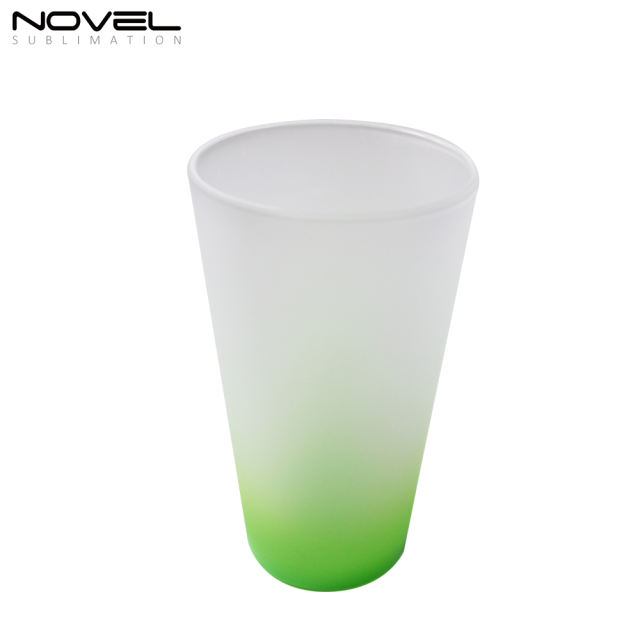 Sublimation Blank 17oz Color Conic Glass Mug Frosted Glass Mug
