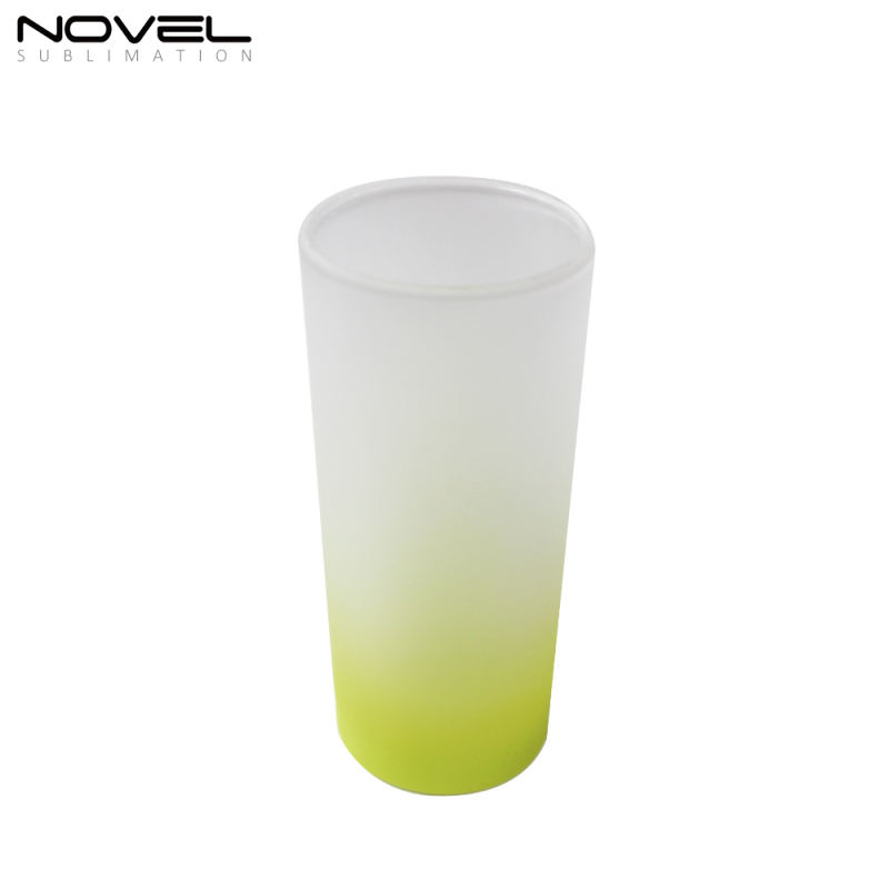 Sublimation Blank 3oz Color Short Glass Cup Frosted Glass Cup