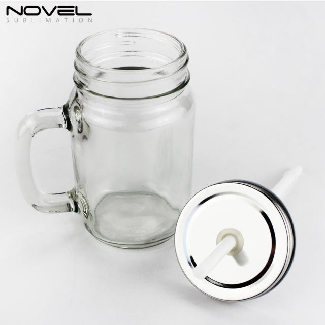 Custom Design Sublimation Blank 430ml Transparent Mason Mug