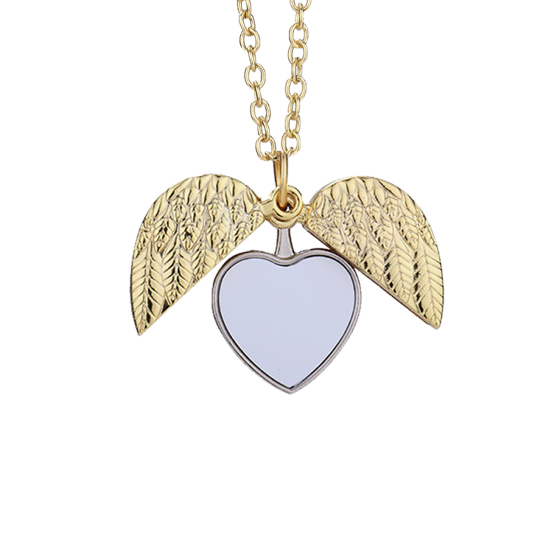 Customization Design Heat Press Sublimation Printable Angel Wing Necklace for Gift