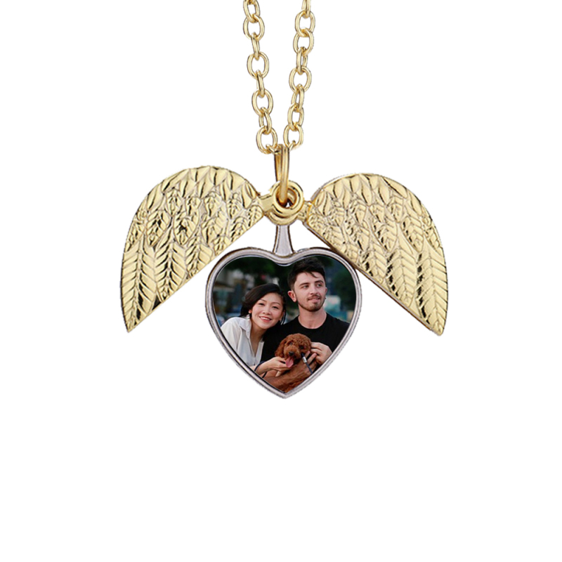 Customization Design Heat Press Sublimation Printable Angel Wing Necklace for Gift