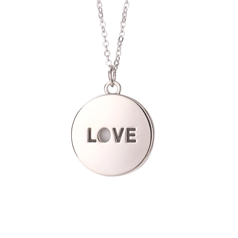 DIY Heat Press Sublimation Blank Printable Necklace with Hollow Round Pedant