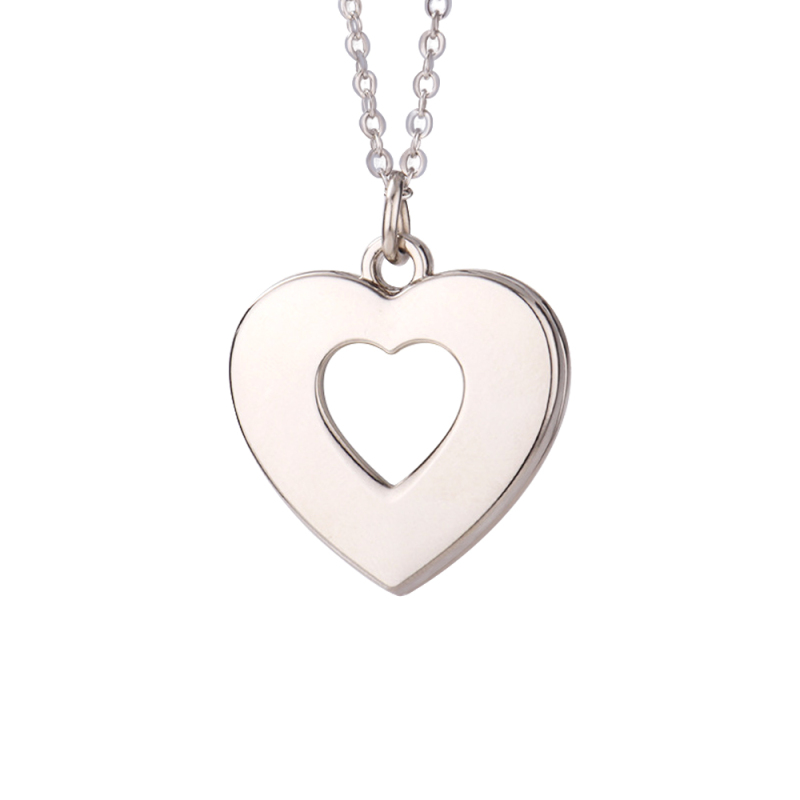 Personalized Design Heat Press Sublimation Printable Heart Necklace with Hollow Pedant
