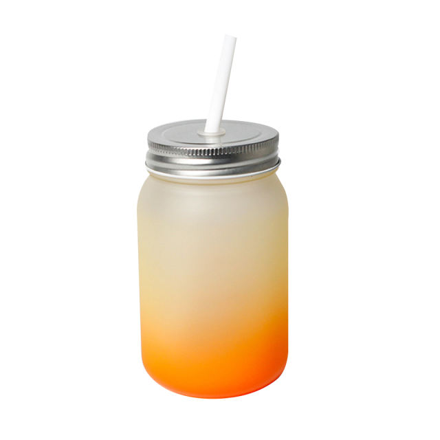 Sublimation Blank Frosted Gradient Glass Mason Mug Without Handle