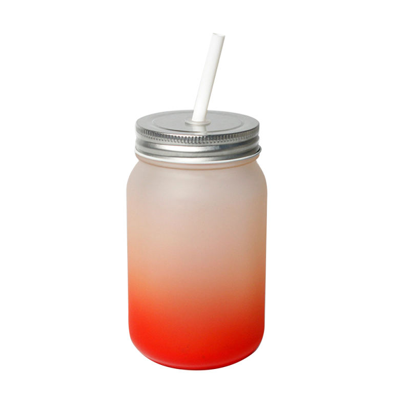 Sublimation Blank Frosted Gradient Glass Mason Mug Without Handle