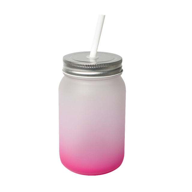 Sublimation Blank Frosted Gradient Glass Mason Mug Without Handle