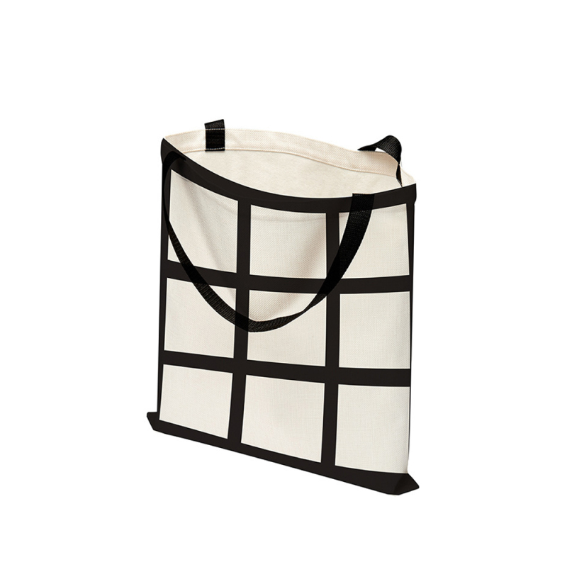 Sublimation Square Grid Shoulder Bag Black Grid Shopping Bag