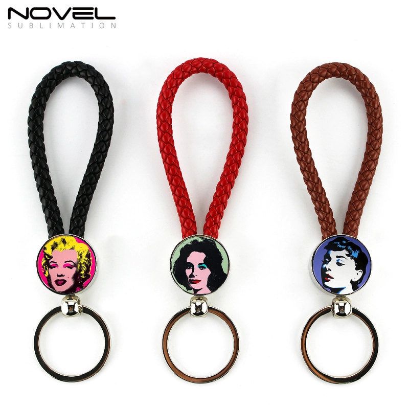 New Arrival Fashionable Hanging Rope Keychain Round Keyring