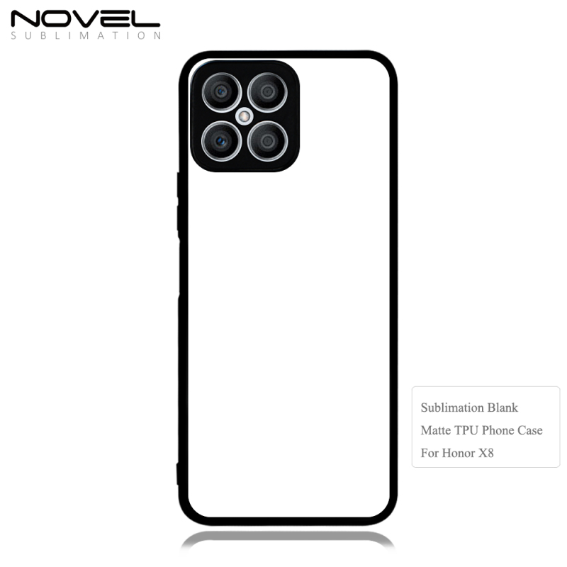 2D Phone Case for Honor X8 Sublimation Blank 2D TPU Sand Pattern caja del teléfono personalizada