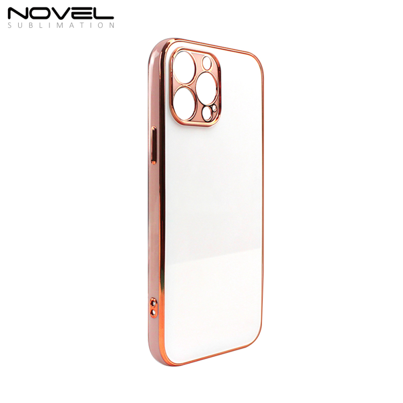 For iPhone 13 Series Sublimation Blank Candy Color Phone Case with Glass Insert