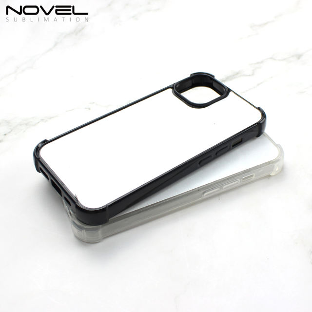For iPhone 14 Blank Sublimation Phone Case DIY Heat Transfer Phone Case With Four Corners Anti-shock Design    