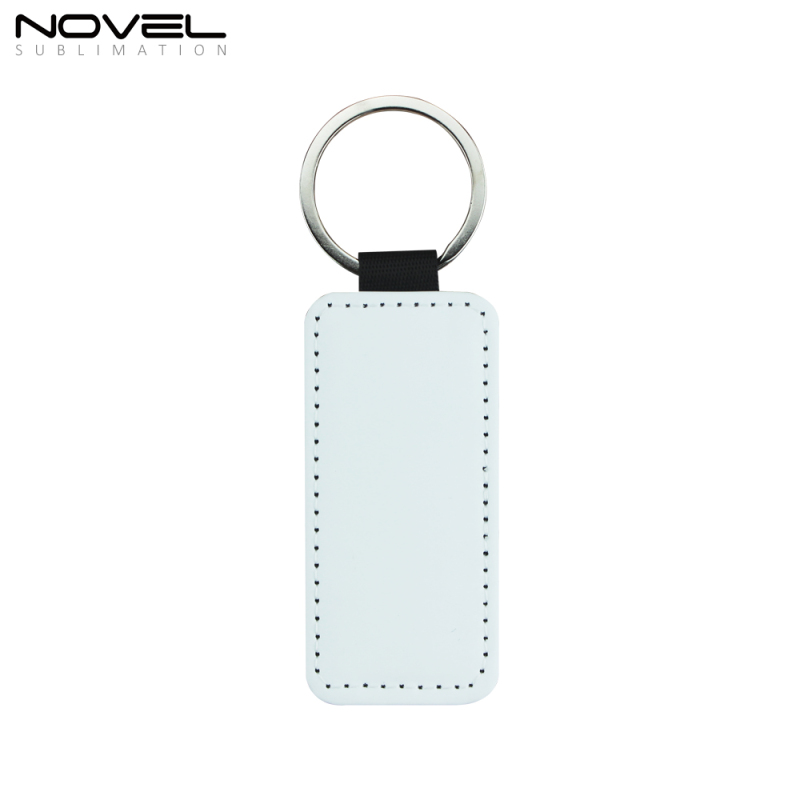 Discount Price Blank Sublimation BlingBling PU Leather Keychain Colorful Shiny Keyring