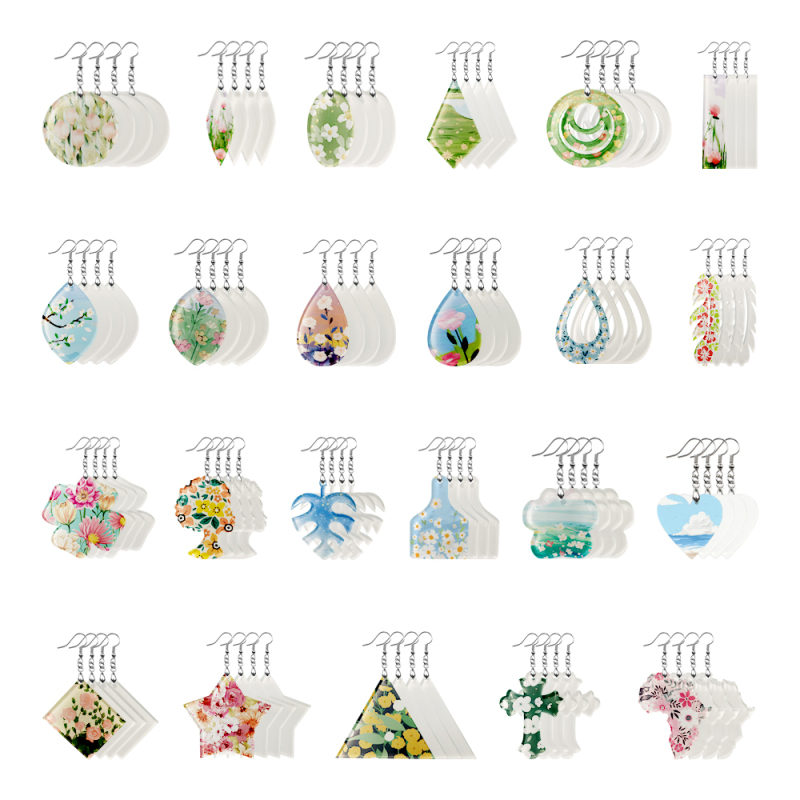 Personality All Kinds Of Transparent Sublimation Acrylic Ear Rings