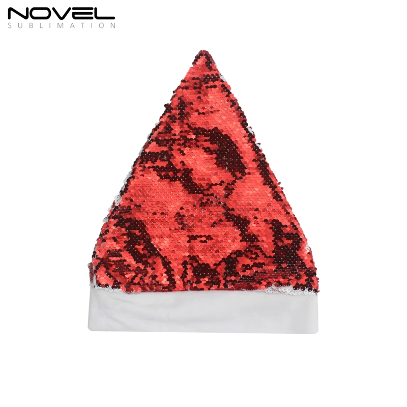 New Arrival Blank Sublimation DIY Magic Sequins Christmas Hat