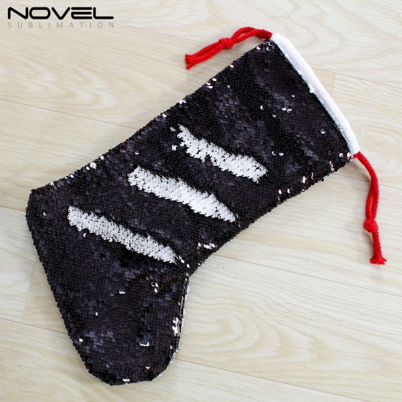 Sublimation Blank Christmas Decoration Christmas Magic Sequins Linen Sock