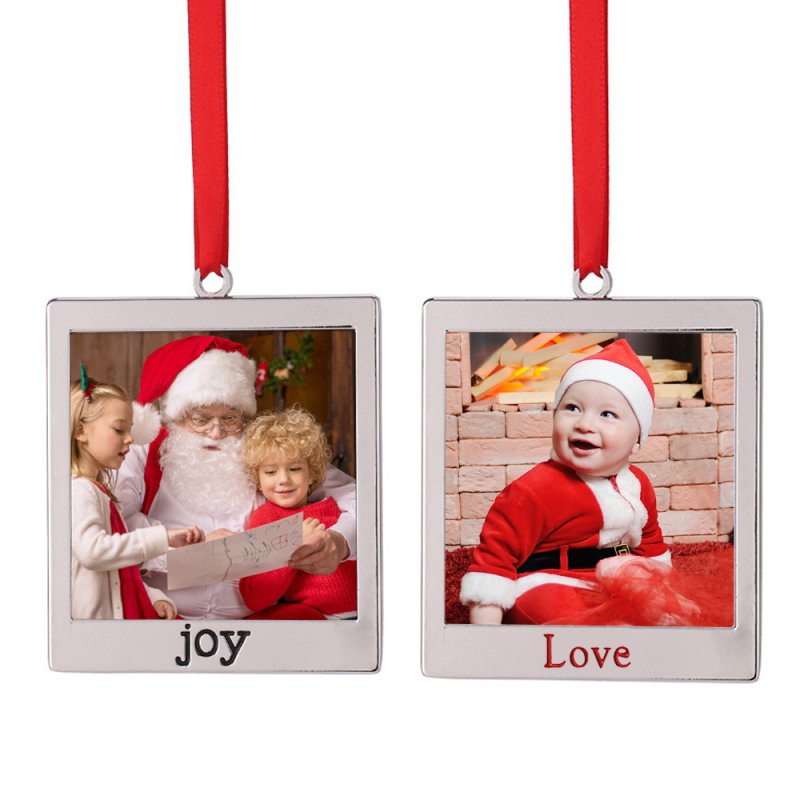 Popular Blank Sublimation Metal Xmas Ornament With Joy and Love Word