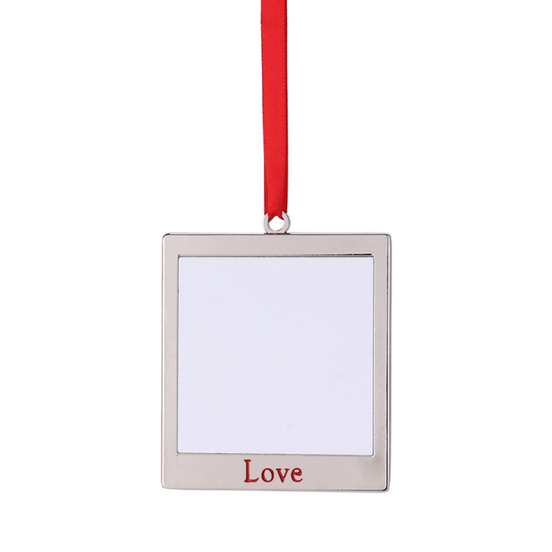 Popular Blank Sublimation Metal Xmas Ornament With Joy and Love Word