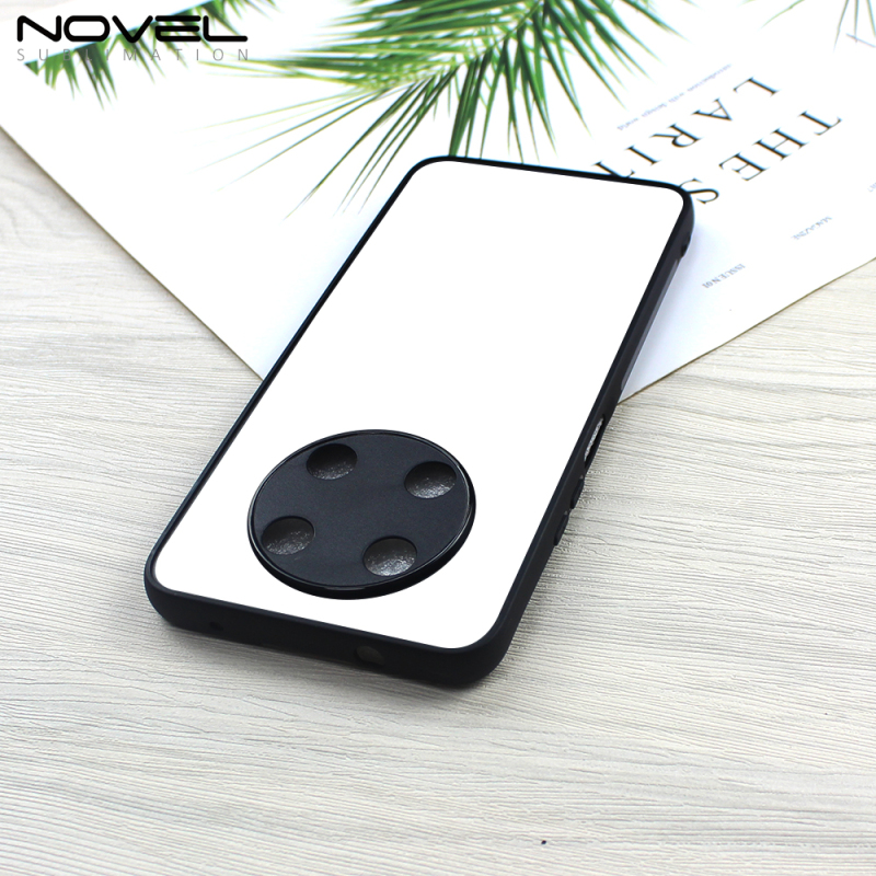 For Huawei Nova Y90 / Enjoy 50 Pro 2D Soft Rubber Black Sublimation Phone Case With Blank Metal Insert