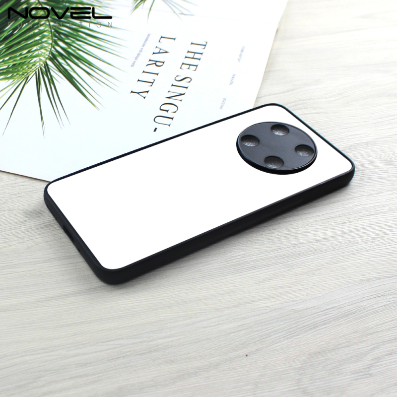 For Huawei Nova Y90 / Enjoy 50 Pro 2D Soft Rubber Black Sublimation Phone Case With Blank Metal Insert