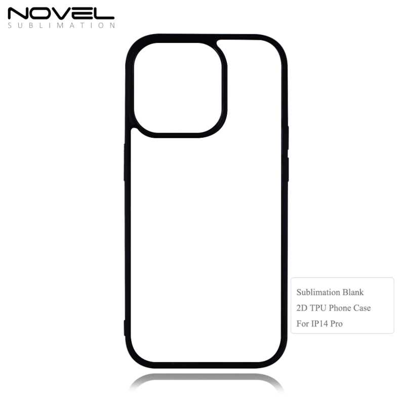 For iPhone 14 / IP14 Max / IP 14 Pro  / IP 14 Pro max Big Hole Sublimation 2D TPU Phone Case With Blank Metal Insert