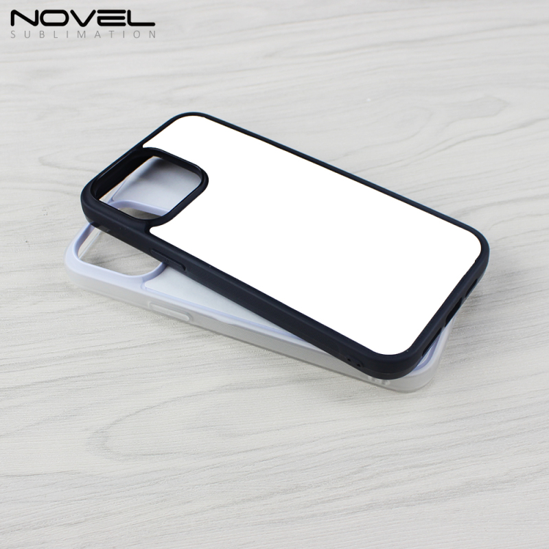 For iPhone 14 / IP14 Max / IP 14 Pro  / IP 14 Pro max Big Hole Sublimation 2D TPU Phone Case With Blank Metal Insert