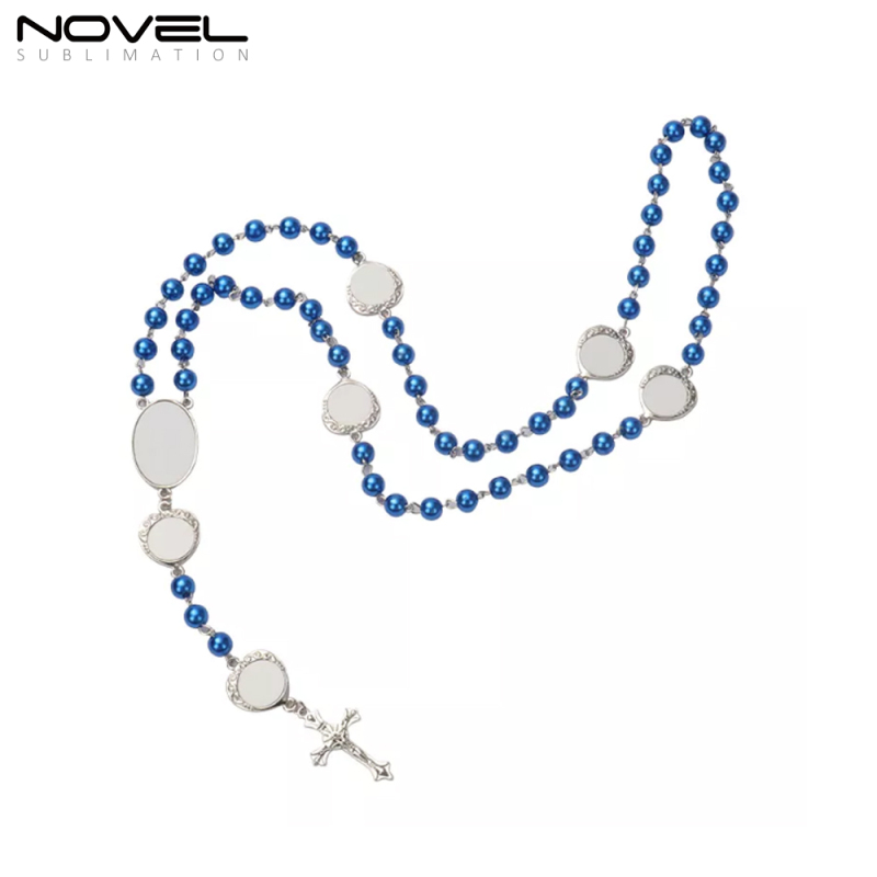 New Coming Personality Sublimation Colored Rosary With 1 Oval Charm And 6 Heart Charms