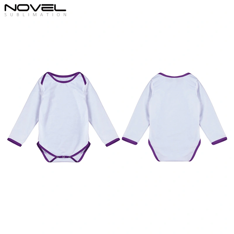 Cute Blank Sublimation Edge Color Cotton Fell Baby Crawling Clothes