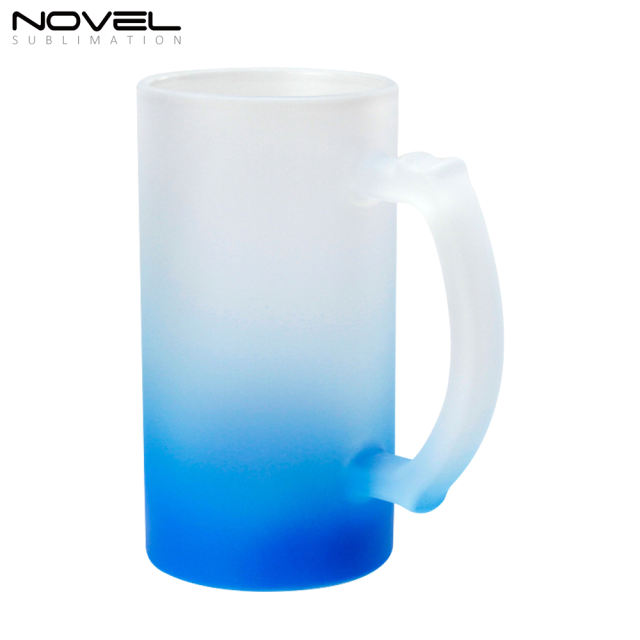 Personality Design Sublimation Blank 16oz Color Beer Frosted Glass Mug