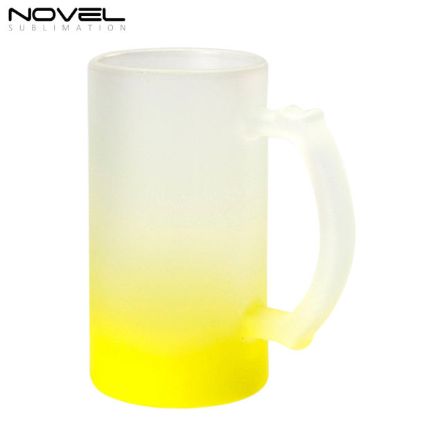 Personality Design Sublimation Blank 16oz Color Beer Frosted Glass Mug