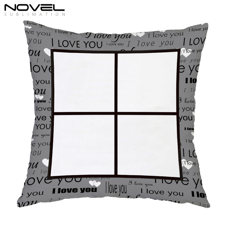 New Four Square / One Square Grid Pillow Cover With Color Printed Edge