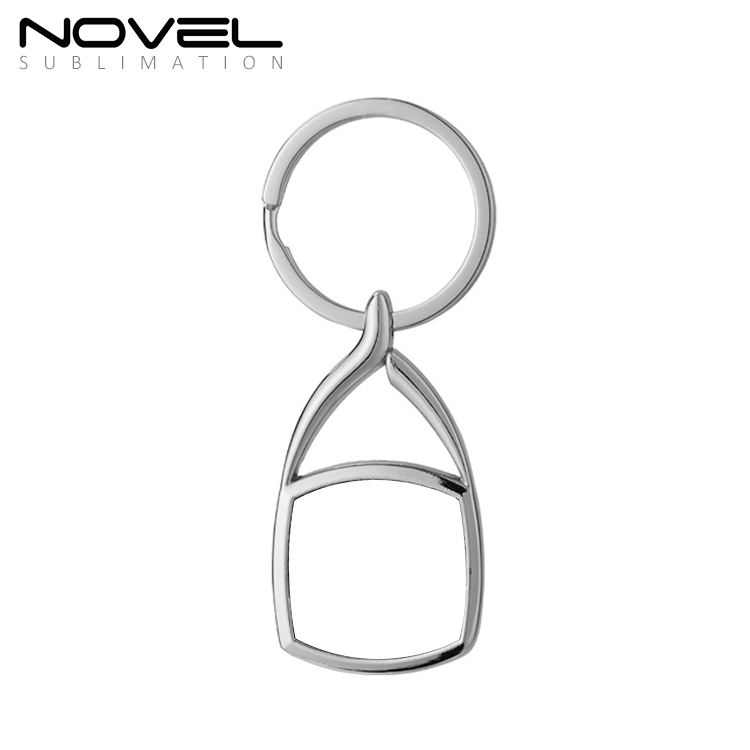Popular Sublimation Blank Rectangle Metal Keyring Different Shape Metal Keychain