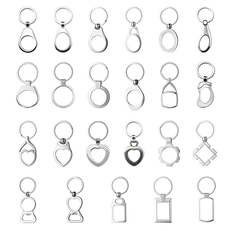 Popular Sublimation Blank Rectangle Metal Keyring Different Shape Metal Keychain