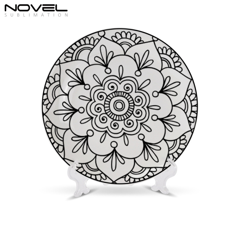 Beautiful Customized White Color Blank Sublimation 3D Printing Ceramic Plate