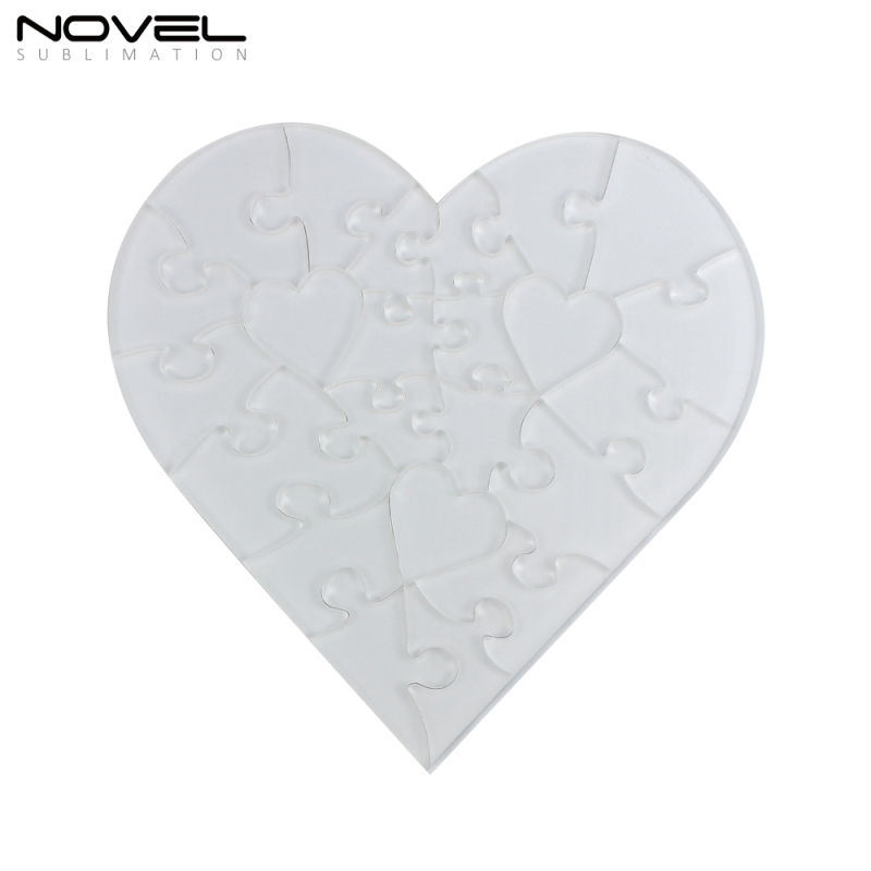 DIY Blank Sublimation Acrylic Puzzles With Heart / Square / Rectangle Shape