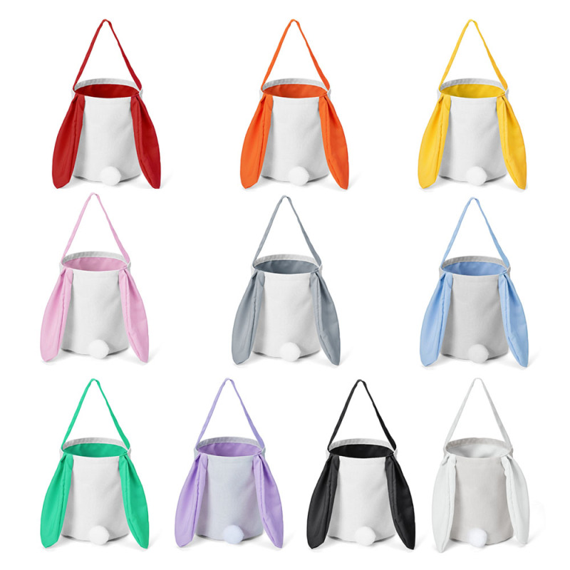 Cute Blank Sublimation Long Eared Rabbit Tail Basket Becautiful Personality Bag