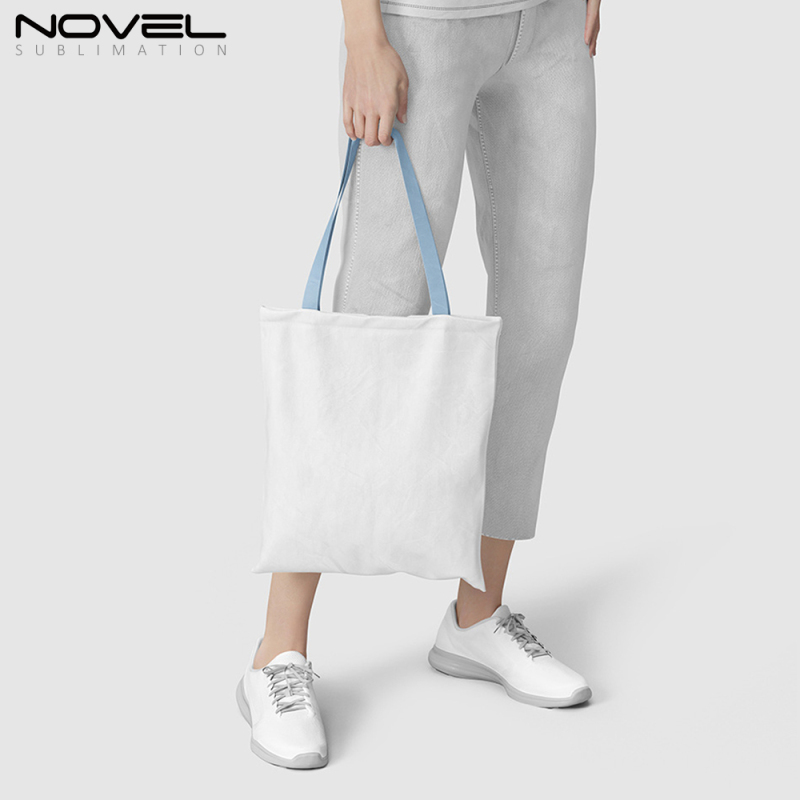 Blank Colorful Shoulder Tote Bag Customized Sublimation Canvas Shoulder Bag