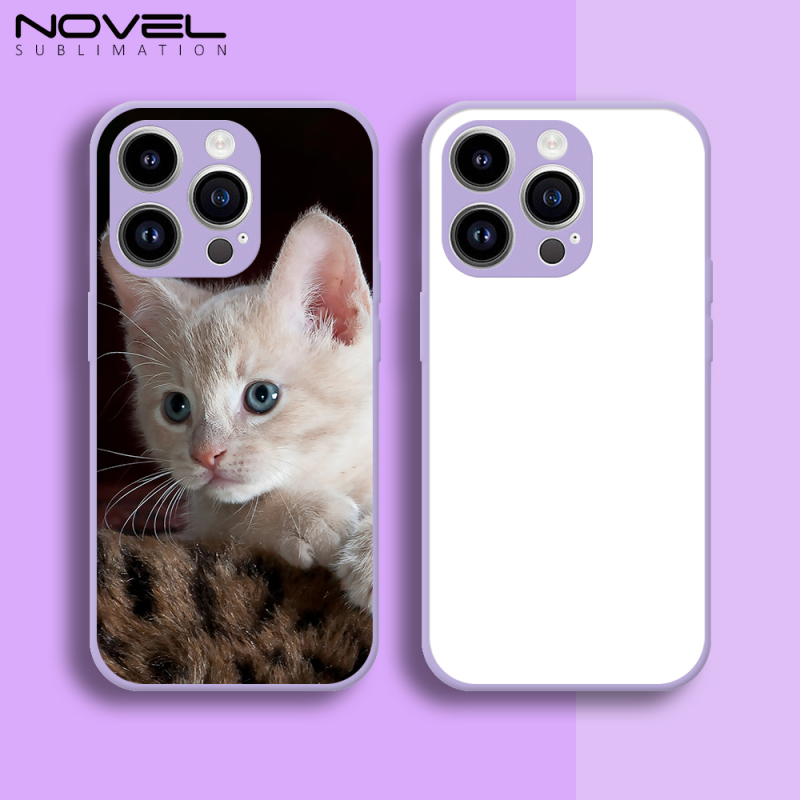 For iPhone 14 Pro / 14 / 14 Plus Facny Blank Sublimation Colorful 2D TPU Mobile Phone Case With Camera Hole Protection