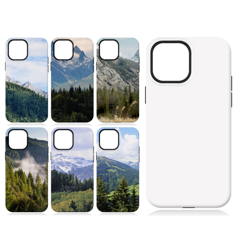 For iPhone 14 / IP 14 Pro Max / IP 13 Pro max Blank Sublimation 3D 2in1 Coated Cases 3D Film Phone Case