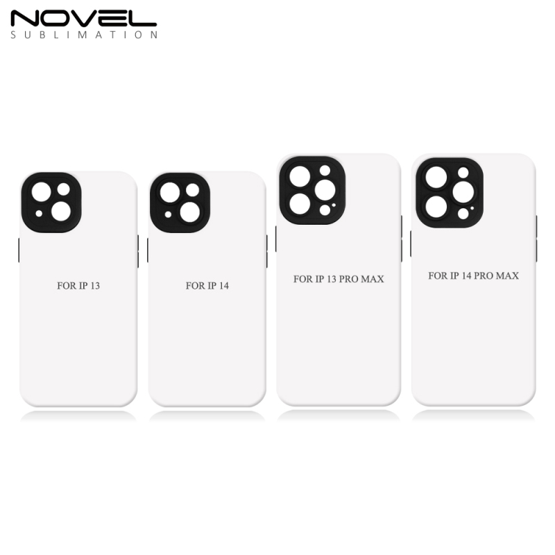 For iPhone 14 / IP 13 / IP 12  / IP XR Blank Sublimation 3D Film Phone Case With TPU Bumper and Fine Hole