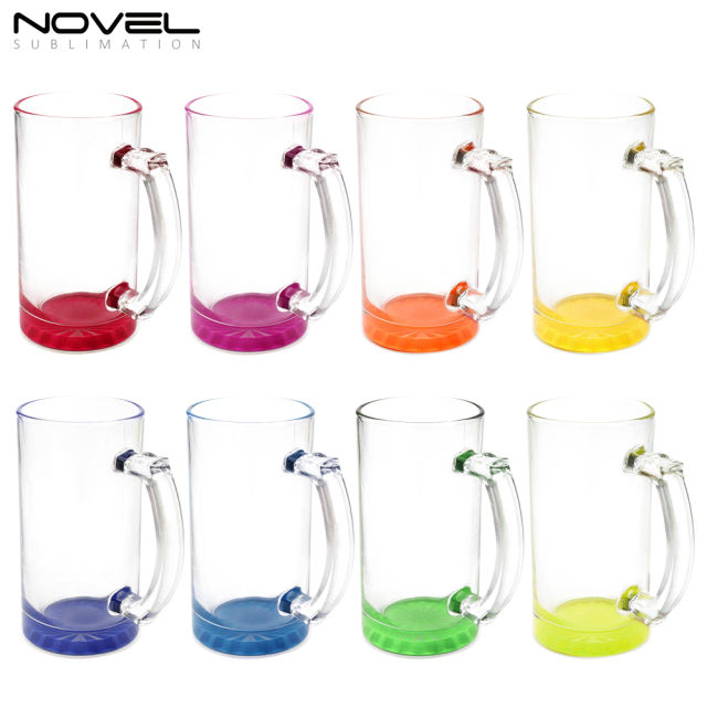 Sublimation Blank 16oz Color Beer Glass Mug With Eight Colors Available