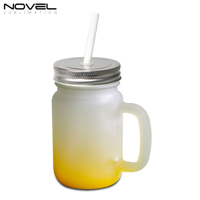 18oz Sublimation Blank Frosted Glass Mason Mug With Handle Or Without Handle