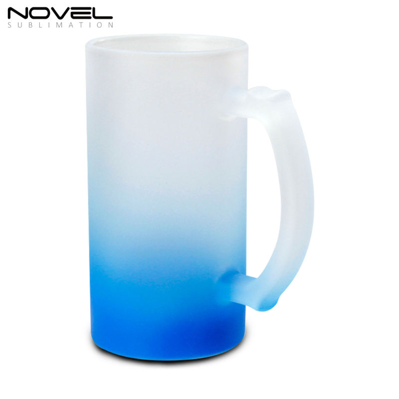 Sublimation Blank 16oz Color Beer Glass Mug With Eight Colors Available