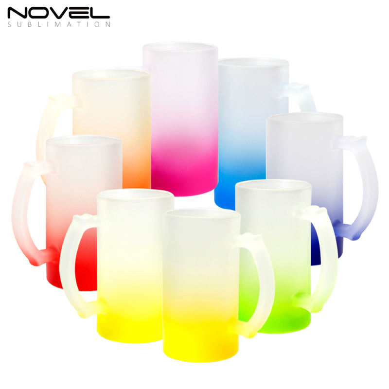 Sublimation Blank 16oz Color Beer Glass Mug With Eight Colors Available