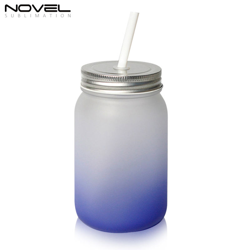 18oz Sublimation Blank Frosted Glass Mason Mug With Handle Or Without Handle