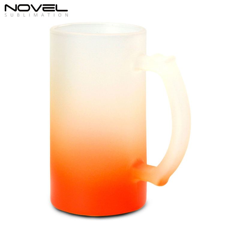 Sublimation Blank 16oz Color Beer Glass Mug With Eight Colors Available
