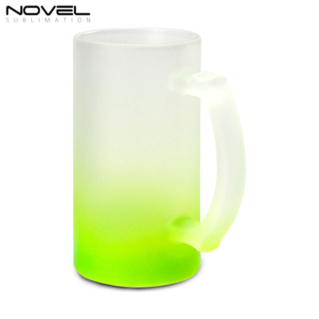 Sublimation Blank 16oz Color Beer Glass Mug With Eight Colors Available